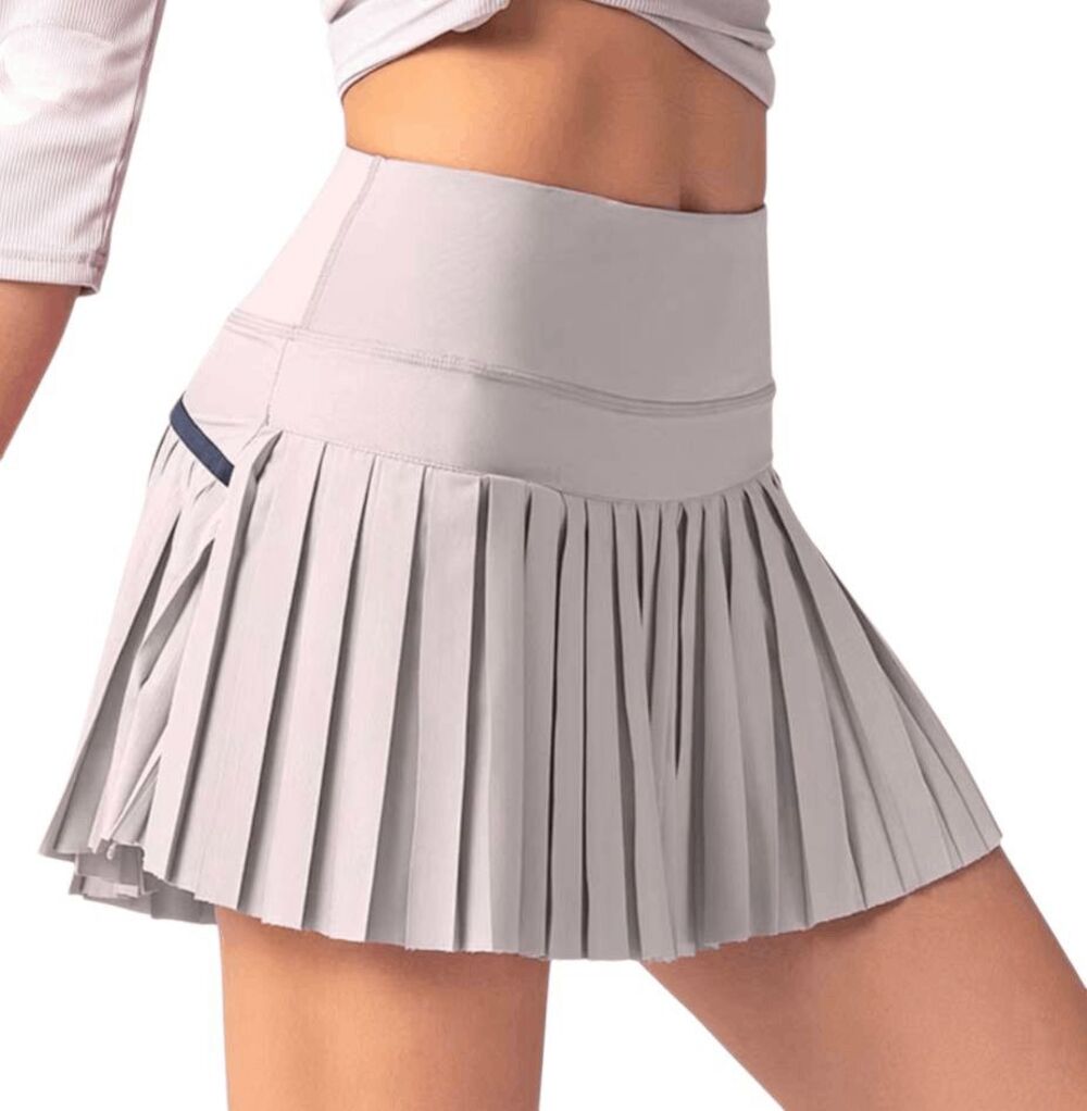 GOLDHINGE Light Grey Pleated Tennis Skirt Size Small